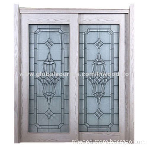 French Doors with Solid Hardwood Frame and Eco-friendly Stain, Varnish